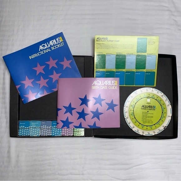 *ULTRA RARE* Vintage Aquarius Horoscope Kitsch Home Computer Astrology Kit 1970s - Picture 2 of 7